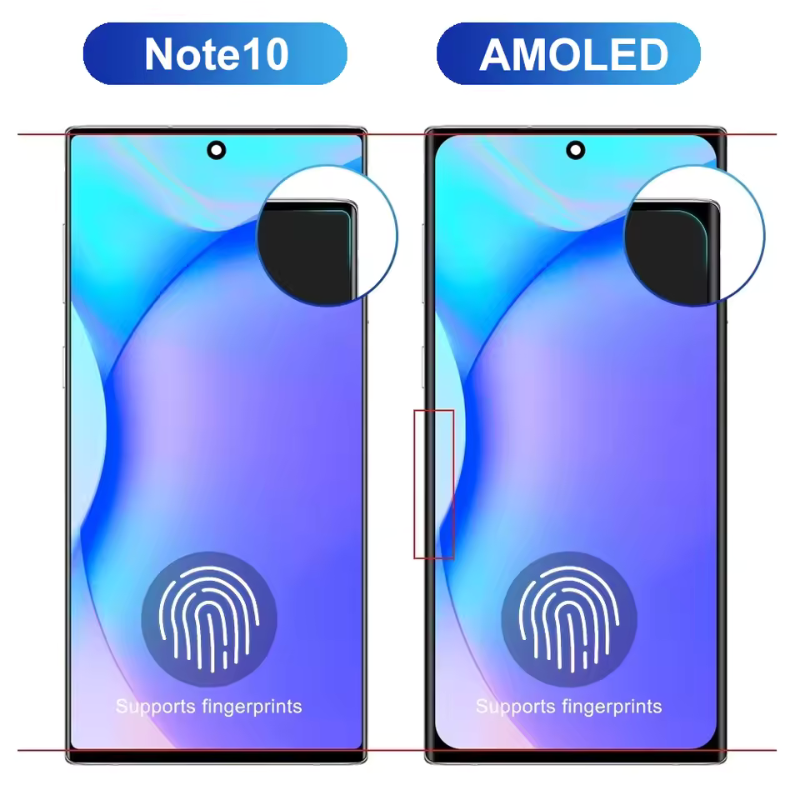 AMOLED Display for Samsung Galaxy Note10 N970F N970F/DS Digital Touch Screen with Frame, Back Shell & Support S pen