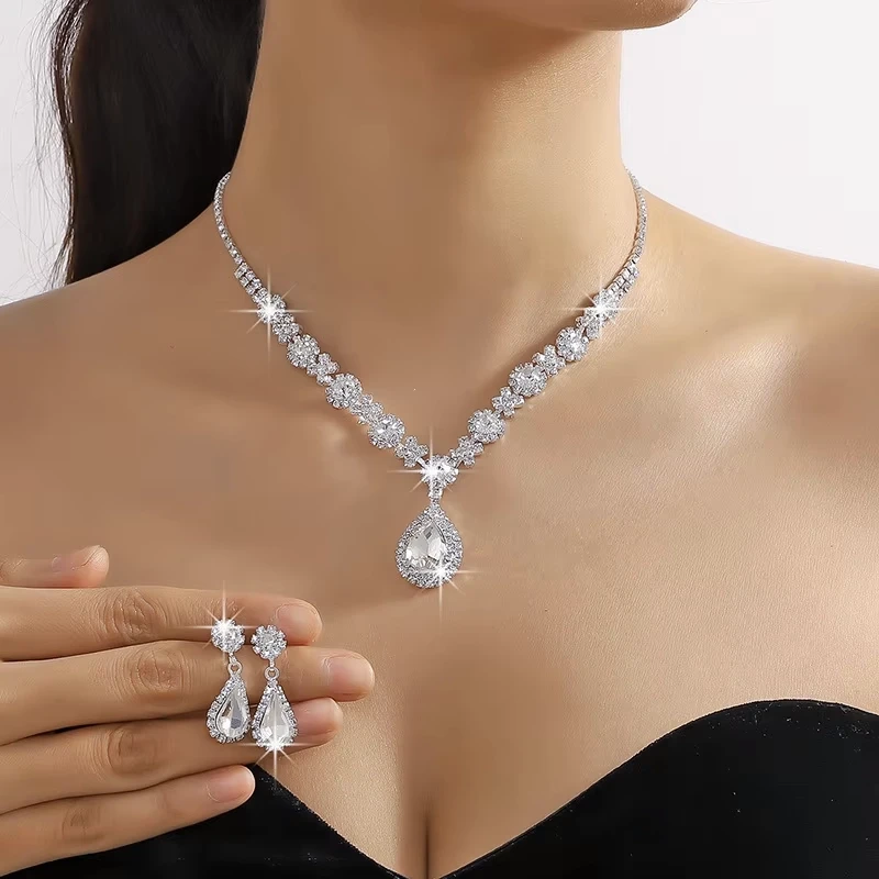 Premium Luxury Diamond Jewelry Set – Elegant European & American Style for Women