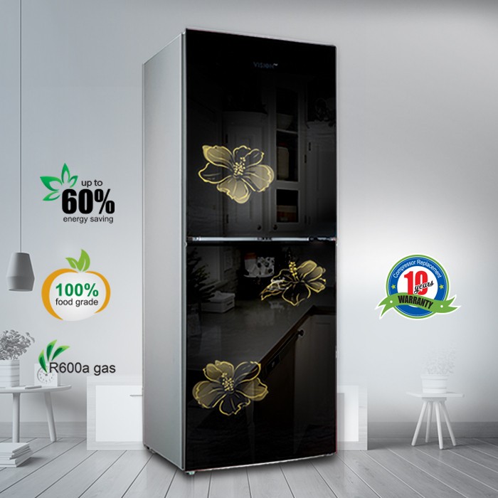 VSN GD Refrigerator RE-222L Mirror Lotus FL-TM