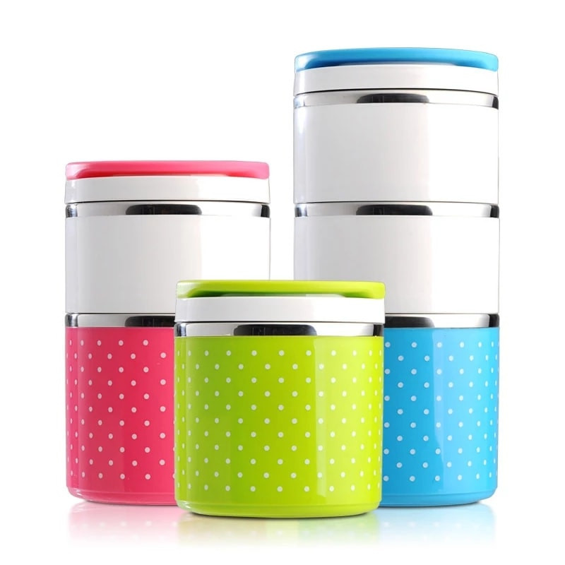 Three Layer Lunch Box Multicolor
