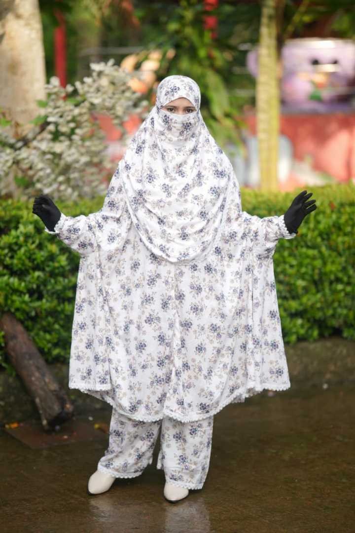 খিমার প্লাজু সেট | China Linen Khimar Plazo Set with Niqab | সামার ফ্রেন্ডলি