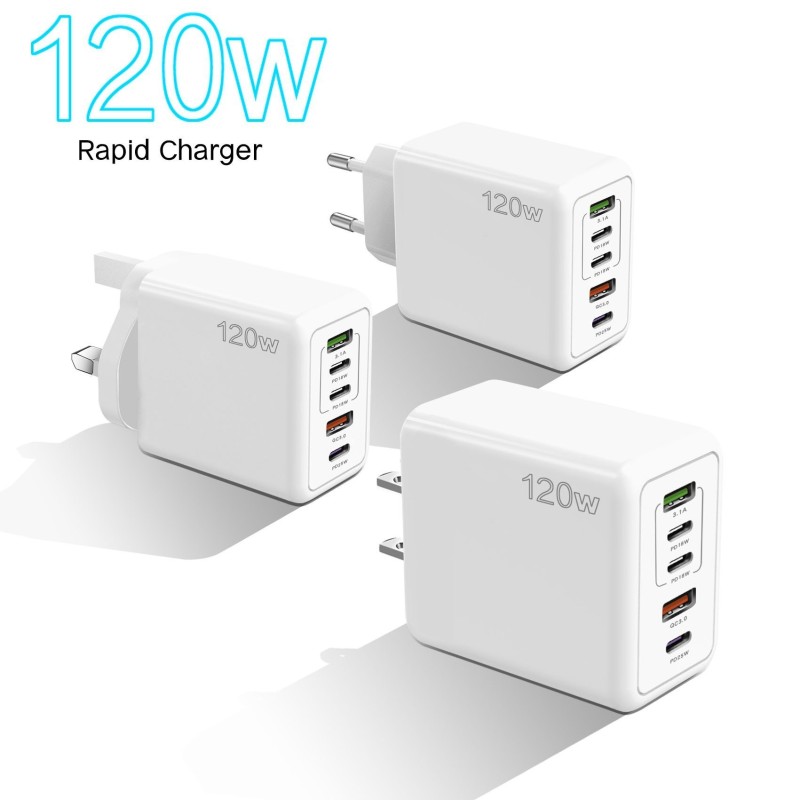 Aoyu 5-Port USB Charging Adapter – 120W Multi-Port Charger
