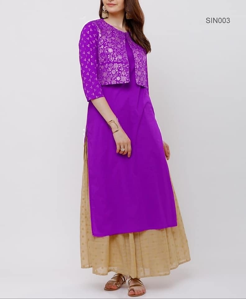 Afsan print attach koti singel kamiz