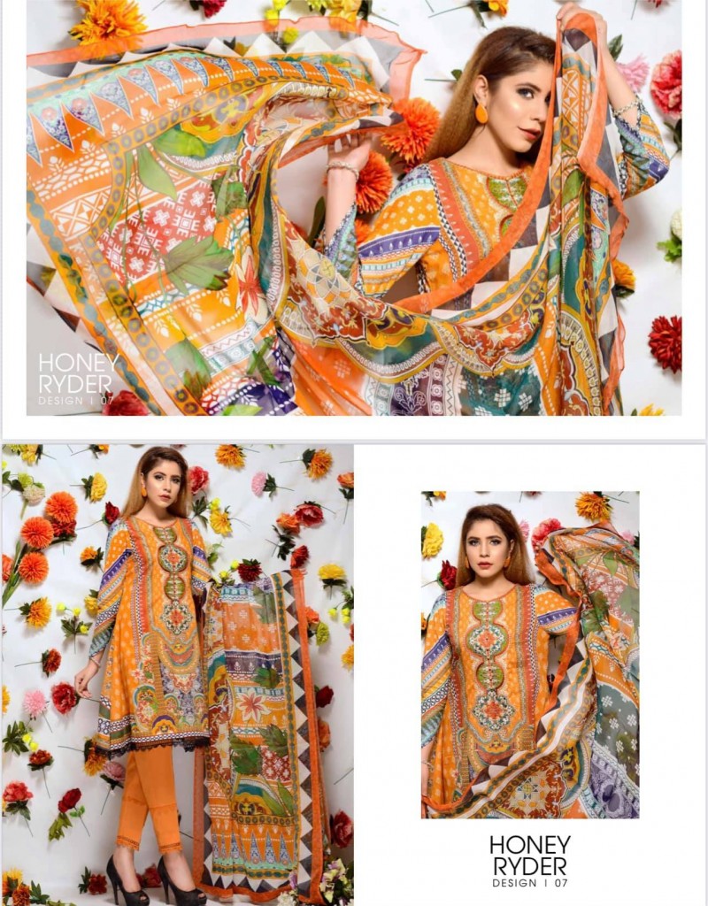 Orchid Digital Printed With Embroidered Lawn collection
