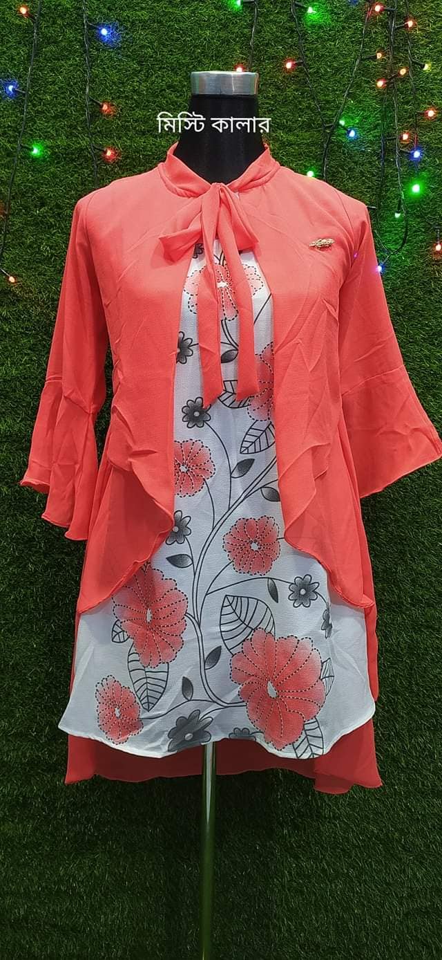 Girls Semi Long Gown-Double body zorjet