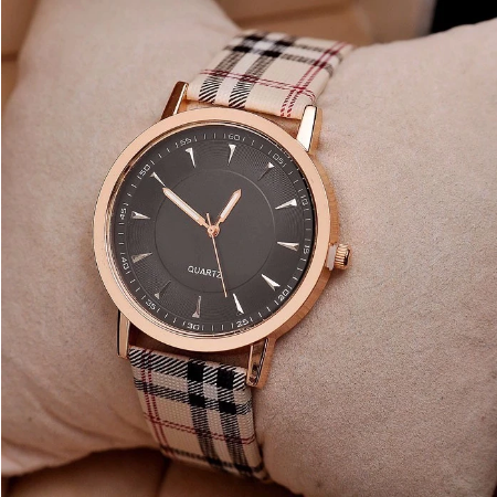 New Brand Luxury Fashion Quartz Ladies Watch Plaid Clock Rose Gold Dial Dress Casual Wristwatch relogio feminino Women Watches