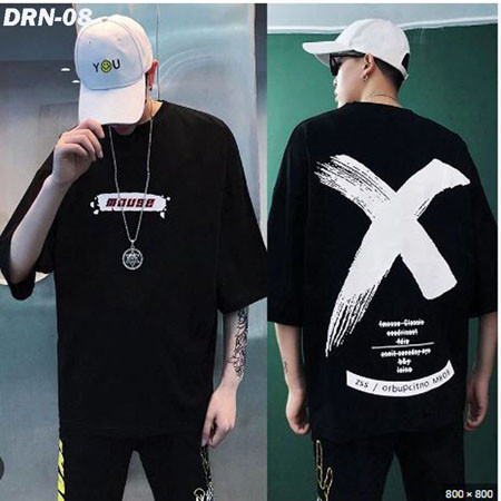 Drop Shoulder  Cotton Half  Sleeve T-Shirt-08