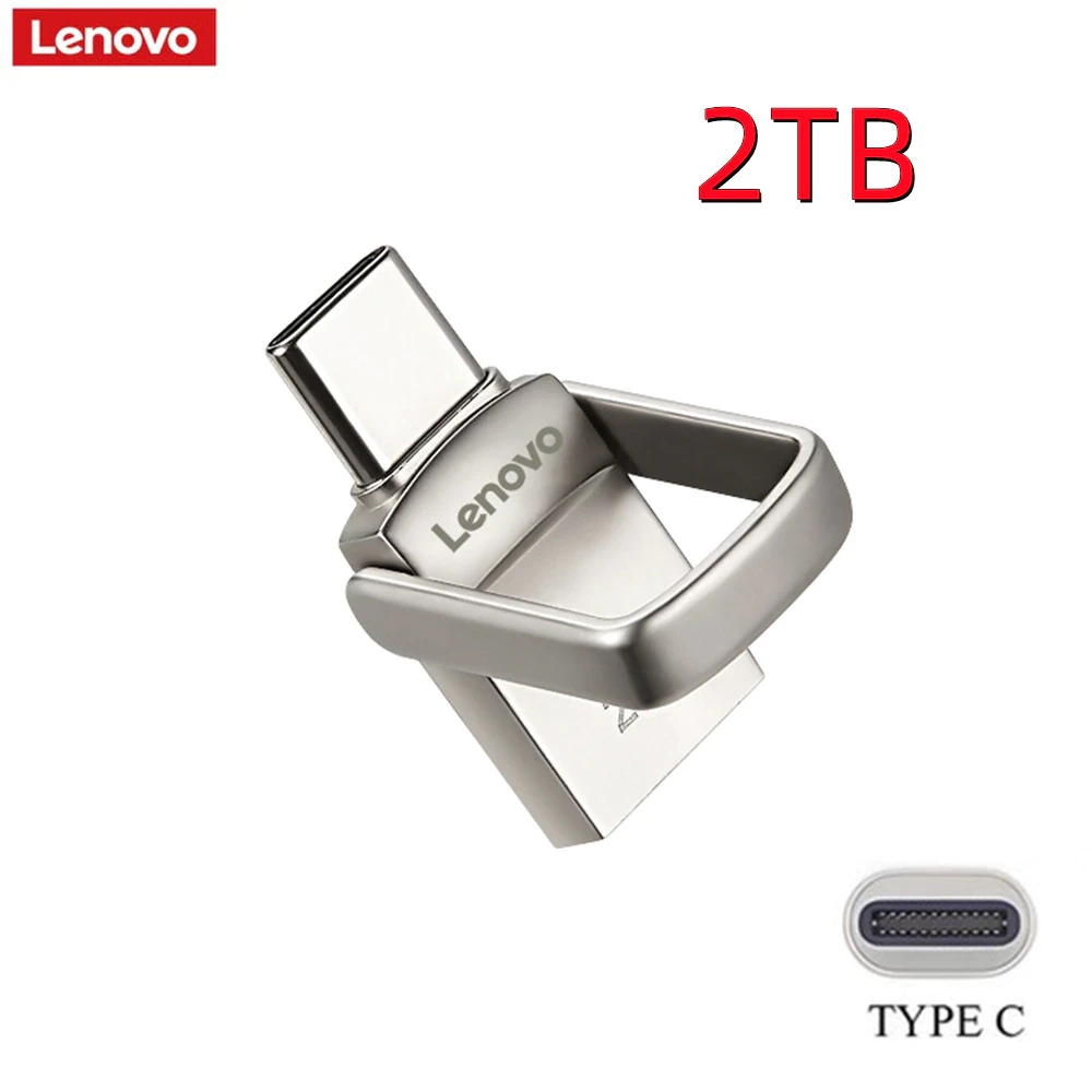 Lenovo USB Disk 2TB Portable Drive Type-C Drive Device Metal Flash Drives Flash Drive Computer Accessories