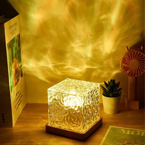 Dynamic Rotating Water Ripple Night Light, 16-Color