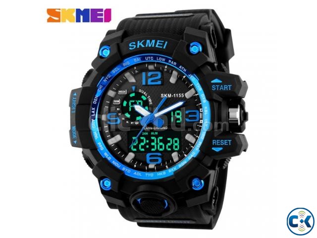 Analog Digital Skmei Watch Black Belt for Men(1155BU)