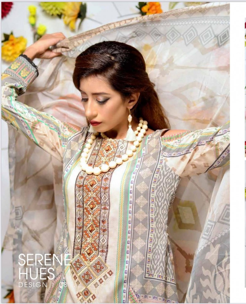 Orchid Digital Printed With Embroidered Lawn collection