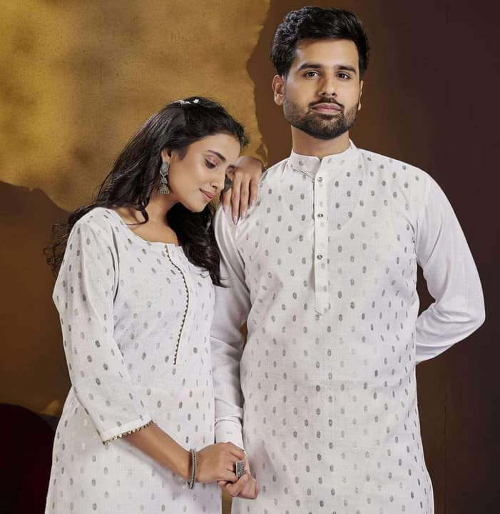 Pure Cotton Punjabi & Salwar Kamiz -Couple Set