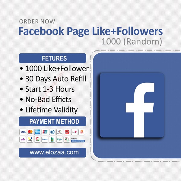 Facebook Page Like + Followers - Refill 30 Days – Random