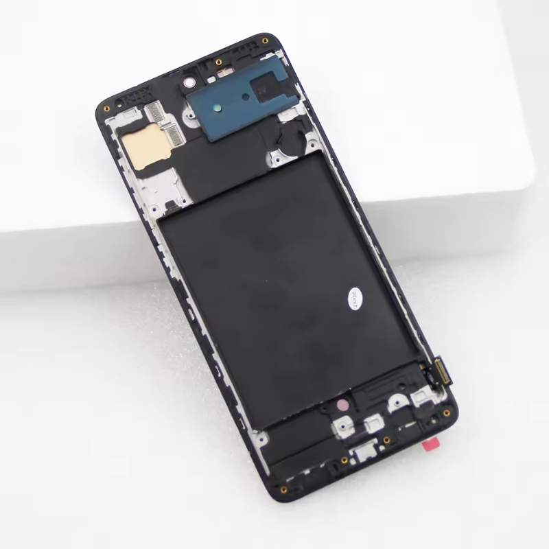 Original Super AMOLED Samsung A71 Screen, for Samsung Galaxy A71 Display Digital Touch Screen with Frame and Fingerprint