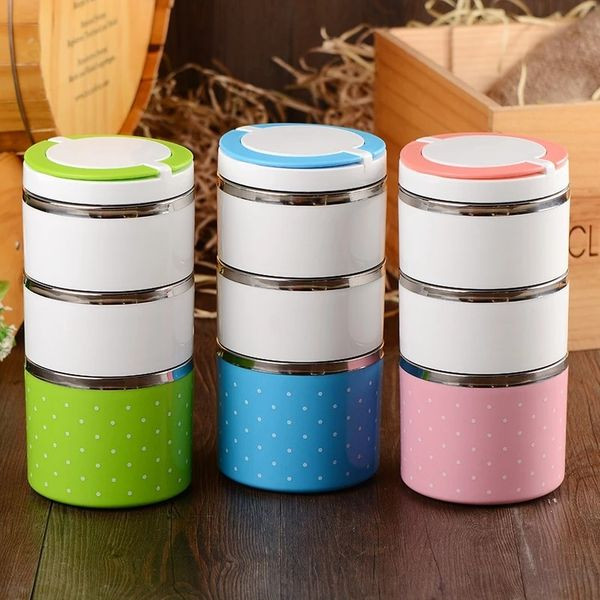Three Layer Lunch Box Multicolor