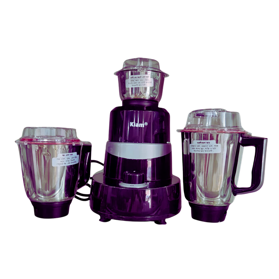 Kiam Turbo Mix 1200-W (3 Jars Mixer Grinder)