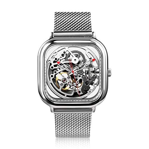 CIGA Design Full hollow Automatic Mechanical watch Leather & Chain Strap – (Square shape)