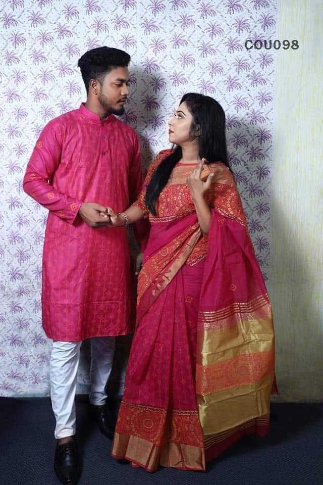 Half silk saree dupaiyan Panjabi couple Dress-22