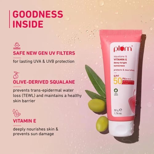 Plum Squalane & Vitamin E SPF 50 PA+++ Dewy-Bright Sunscreen