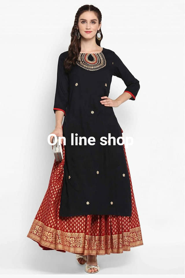 Cotton Kameez With Skirt