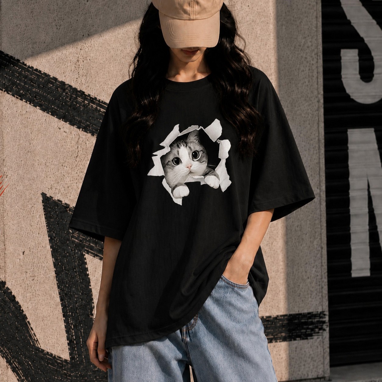 Premium Drop Shoulder T-Shirt for Women |Trendy Print Oversized Tee | Summer Friendly