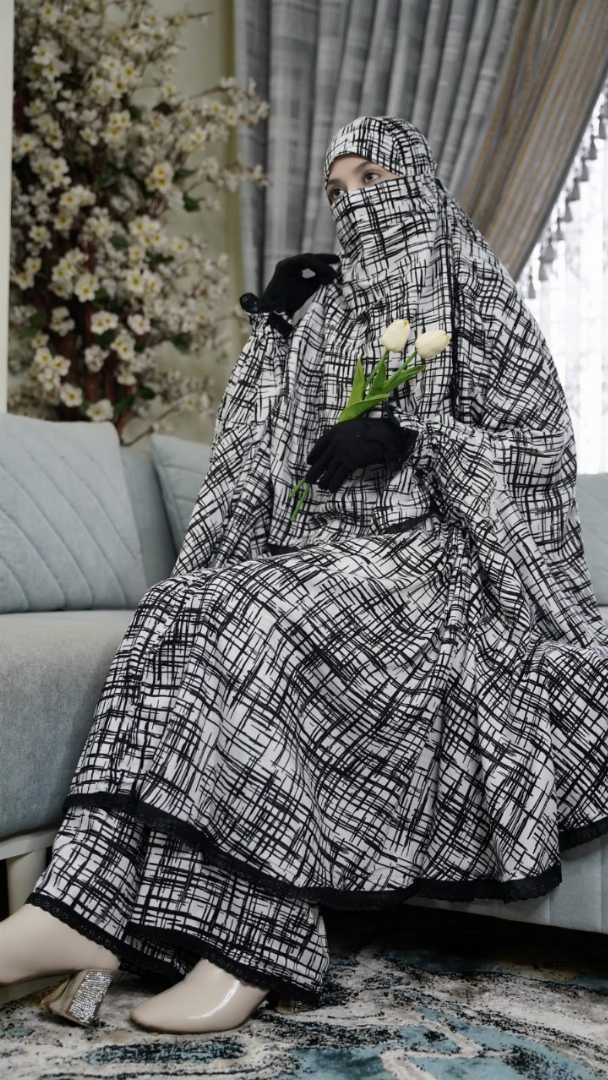 খিমার প্লাজু সেট | China Linen Khimar Plazo Set with Niqab | সামার ফ্রেন্ডলি