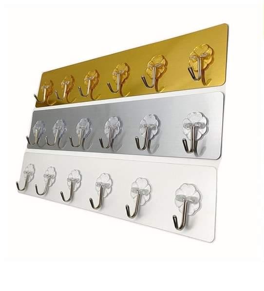 Hook Racks For Towel Coat Hat Robe Clothes Hanging 6-Hooks Design Wall Hooks For Kitchen Bathroom Storage Hanging Racks Hook