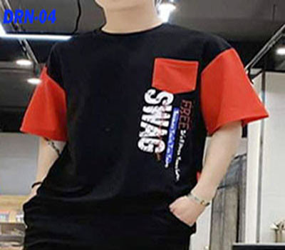 Drop Shoulder  Cotton Half  Sleeve T-Shirt-04