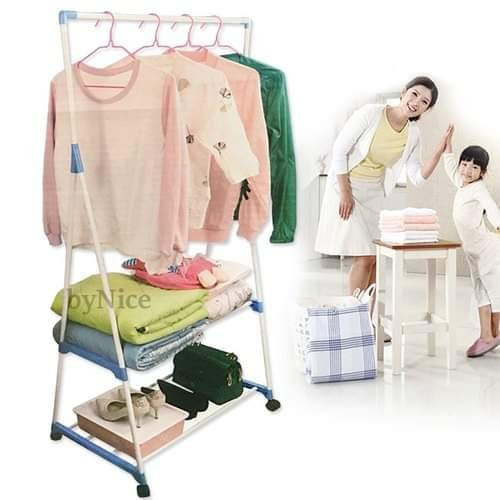 Clothes Display Rack with Storage Shelf Coat Racks Multi Function Hanger