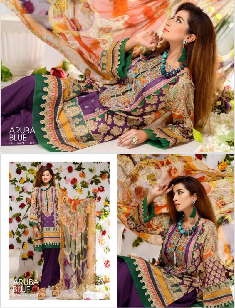 Orchid Digital Printed With Embroidered Lawn collection