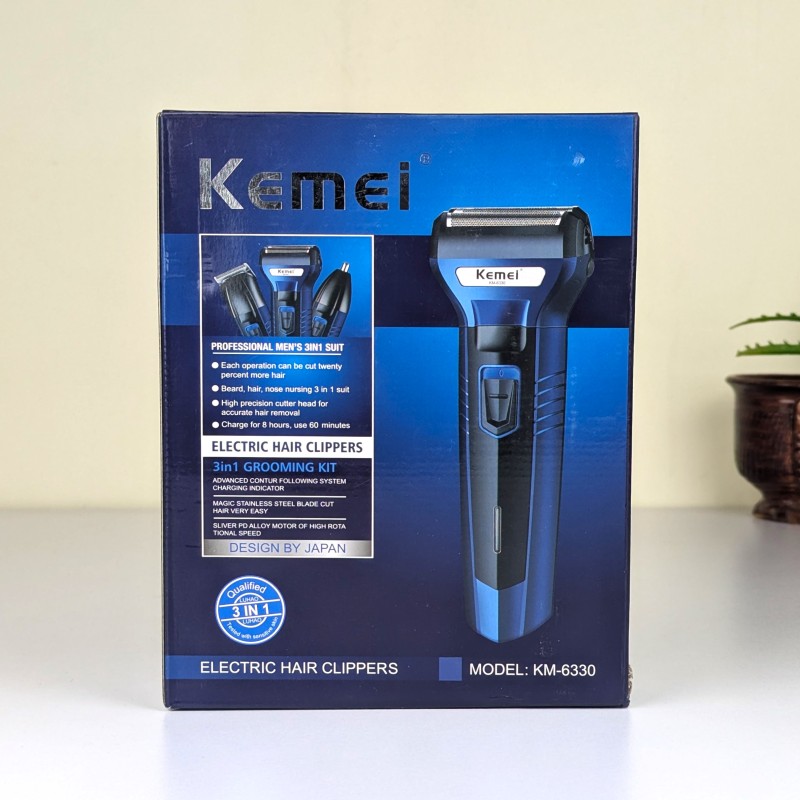 Kemei KM-6330 3-in-1 Hair Shaving Machine Grooming Kit