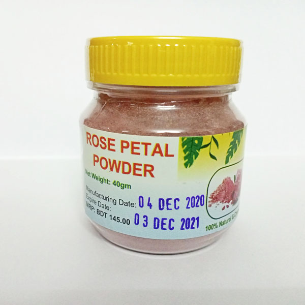 A & J Organic/Haba Rose Petal Powder (গোলাপ পাপড়ি পাউডার ) - 40 gm for Skin/Hair